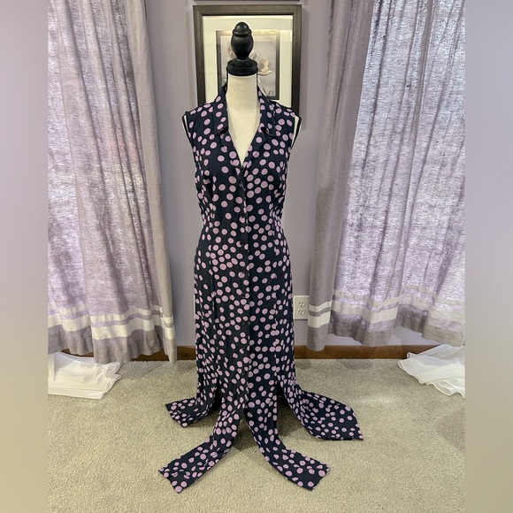 Vintage Sheri Martin Polka Dot Maxi Dress - Picture 1 of 8